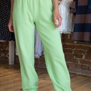 Lime Green Brandy Melville Rosa Sweatpants